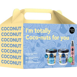Natura Siberica Organic Shop Coconut Bodycare Box Coconut Bite Body Scrub 450ml + Coconut Panna Cotta Body Mousse 450ml + Body Shimmer Oil 100ml