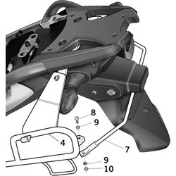 Shad S0VS62SF Πλαϊνές Βάσεις Αποσκευών Μηχανής για Suzuki V-Strom 650 '11-'16