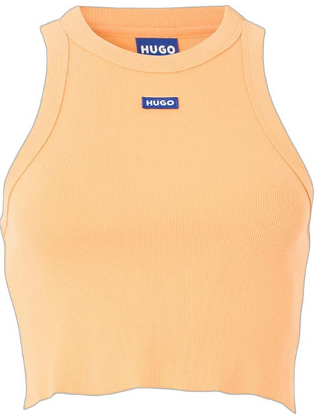 Hugo Boss Γυναικείο Καλοκαιρινό Crop Top Ριπ Πορτοκαλί 50511450-830