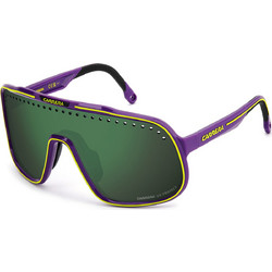 Carrera CA02S 83W Ανδρικά Γυαλιά Ηλίου Μάσκα Κοκάλινα Μωβ με Πράσινο Φακό