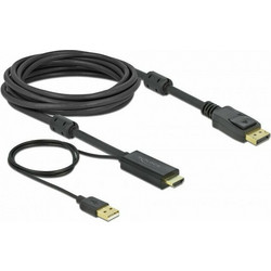 DeLOCK Καλώδιο DisplayPort to HDMI Male 5m Black 85966