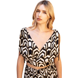 AGGEL Γυναικείο Καλοκαιρινό Crop Top Μπεζ SS41022KF-1019
