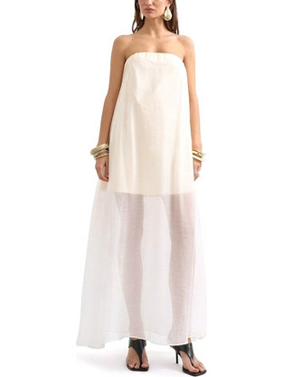 Topshop Maxi Καλοκαιρινό Φόρεμα για Γάμο / Βάπτιση Εκρού 31001187