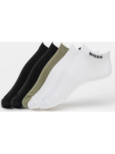 Hugo Boss Ανδρικές Κάλτσες Κοντές Χακί Μαύρες Λευκές 5Pack 50493197-974