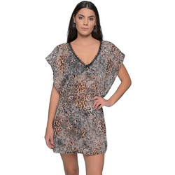 Milena By Paris Γυναικείο Καφτάνι Παραλίας Κοντό Καφέ 40331