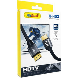 Andowl Καλώδιο HDMI 2.1 HDMI Male to HDMI Male 3m Black Q-HD3