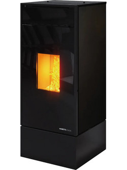 Moretti Design Kubic Relax 12 Black Steel Σόμπα Pellet Αεραγωγών Αερόθερμη 12kW