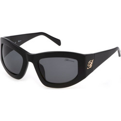 Blumarine BM802 0700 Γυναικεία Γυαλιά Ηλίου Μάσκα Κοκάλινα Μαύρα με Μαύρο Φακό