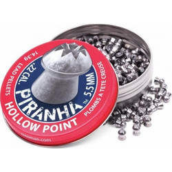 Crosman Piranha Hollow Point Βολίδες Pellets Αεροβόλου 5.5mm Μολυβένιες 14.3gr 400τμχ