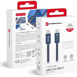 Forcell Braided USB-C to USB-C 100W 1.2m Dark Blue 5903396450976