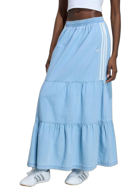 Adidas Originals Summer Glow Μακριά Φούστα Τζιν Γαλάζια KY8113