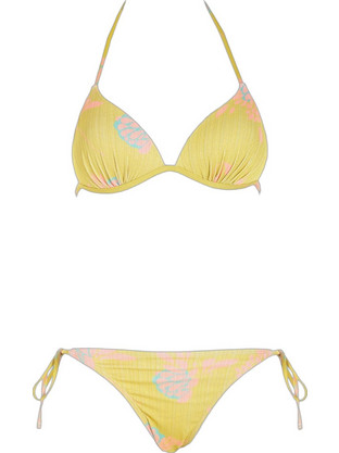 Gsecret Bikini Set Τριγωνάκι με Ενίσχυση Floral Κίτρινο C62341-37537
