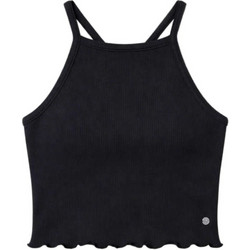 Roxy As I Am Γυναικείο Καλοκαιρινό Crop Top Ριπ Μαύρο ERJKT04278-KTA0