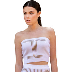 AGGEL Γυναικείο Καλοκαιρινό Crop Top Λευκό SS41050K-1106
