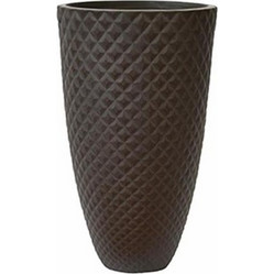 Plastona Diamond Γλάστρα Στρογγυλή Fiberclay Καφέ 30x50cm 00.03.34518
