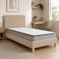 Pakoworld Nevil-Perfecto Κρεβάτι Μονό Υφασμάτινο με Στρώμα 90x190cm 200-001700