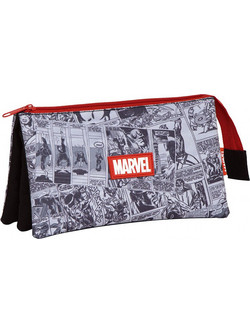 Arditex Marvel Κασετίνα με 3 Θήκες Γκρι AV16476