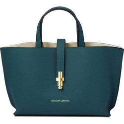 Tuscany Leather Γυναικεία Τσάντα Χειρός Δερμάτινη Πετρόλ TL142456