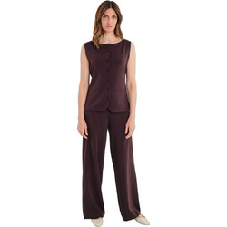 Gerry Weber Ψηλόμεσο Πλεκτό Γυναικείο Παντελόνι Κανονική Εφαρμογή Καφέ N77414706038