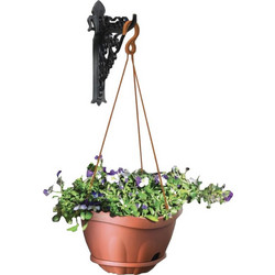 Bama Gondola Set Κρεμαστή Γλάστρα Εξωτερικού Χώρου Στρογγυλή Πλαστική Κεραμιδί 28x20cm