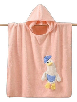 Γαρύφαλλο Duck Face Παιδικό Πόντσο Θαλάσσης Microfiber Ροζ 60x90cm