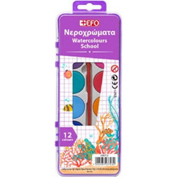 EFO Σετ Νερομπογιές με Πινέλο 12 Χρώματα 350512 Μωβ Συσκευασία