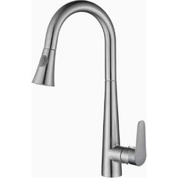 Bonken HT-7001 Μπαταρία Κουζίνας Πάγκου Διπλής Παροχής Ανάμεικτη με Ντουζ Inox