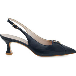 Fratelli Petridi Γόβες Slingback Δερμάτινες με Λεπτό Χαμηλό Τακούνι Μαύρες 57473
