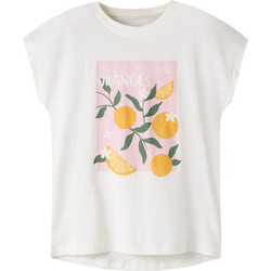 Name It Oranges Cloud Dancer Παιδικό T-Shirt Κοντομάνικο Λευκό Ροζ Πορτοκαλί 13228210