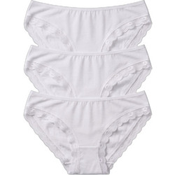 Namaldi Βαμβακερά Γυναικεία Slip με Δαντέλα Λευκά 3Pack 282