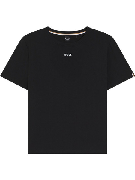Hugo Boss Γυναικεία Μπλούζα Πιτζάμας Καλοκαιρινή Βαμβακερή Μαύρη 50510322-001