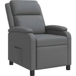 vidaXL Πολυθρόνα Relax Ανακλινόμενη Δερματίνη Γκρι 42034844