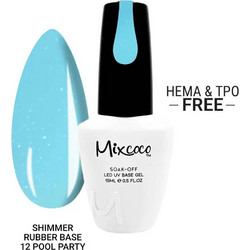 Mixcoco 12 Pool Party Rubber Base Ημιμόνιμο Βερνίκι Νυχιών 15ml