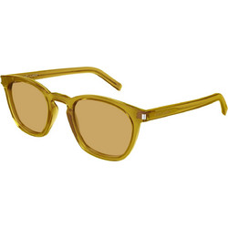 Saint Laurent SL28 053 Ανδρικά Γυαλιά Ηλίου Τετράγωνα Κοκάλινα Κίτρινα με Κίτρινο Φακό