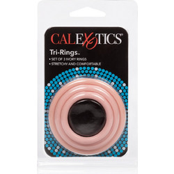 CalExotics Tri-Rings Skin Σετ Ελαστικά Δαχτυλίδια Πέους & Όρχεων Σιλικόνης Flesh 3τμχ
