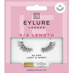 Eylure 008 Light & Wispy Βλεφαρίδες Ενιαίες Σετ με Κόλλα 2τμχ