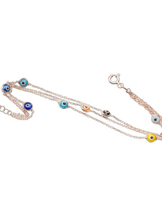 Heliophilia Silver Γυναικείο Βραχιόλι Αλυσίδα με Ματάκι από Ασήμι 912VRN1316