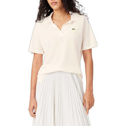 Lacoste Γυναικεία Μπλούζα Polo Κοντομάνικη Εκρού 3PF1123-70V