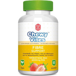 Vican Chewy Vites Fibre Support Strawberry Πρεβιοτικά & Φυτικές Ίνες 60 Ζελεδάκια