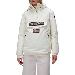 Napapijri Rainforest Γυναικείο Μπουφάν Χειμωνιάτικο Pullover Μακρύ Αδιάβροχο Εκρού NP0A4GM6-N1J