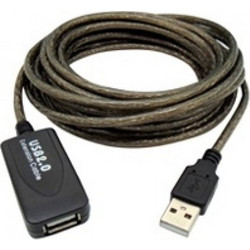 04.001.0285 Καλώδιο Braided USB-A Male 2.0 to USB-A Female 10m Black