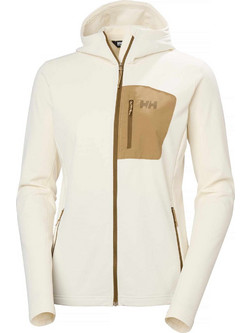 Helly Hansen Γυναικεία Ζακέτα Φούτερ Μακριά με Κουκούλα και Φερμουάρ Εκρού 49556-047