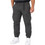 Double Ανδρικό Παντελόνι Cargo Joggers Ελαστικό Κανονική Εφαρμογή Ανθρακί 262CCP-4130