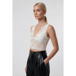 Helmi Γυναικείο Καλοκαιρινό Crop Top Λευκό 58-03-108