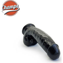 Champs Tommy Ρεαλιστικό Dildo με Βεντούζα & Όρχεις 15cm Μαύρο
