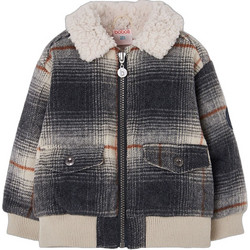 Boboli Παιδική Ζακέτα Fleece με Φερμουάρ Μαύρη Μπεζ 534136-9964