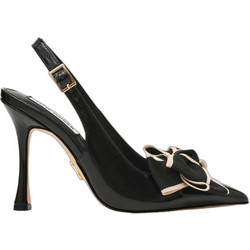 Steve Madden Γόβες Slingback Λουστρίνι με Λεπτό Ψηλό Τακούνι & Φιόγκο Μαύρες 11005882