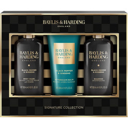 Baylis & Harding Black Pepper & Ginseng Shower Gel 300ml + Shampoo 300ml + After Shave Balm 200ml