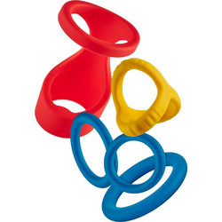 Dream Toys Σετ Ελαστικά Δαχτυλίδια Πέους Σιλικόνης Μπλε Κόκκινο Κίτρινο 5τμχ