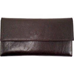 Bag to Bag Μεγάλο Δερμάτινο Γυναικείο Πορτοφόλι με Clip Σοκολατί 334